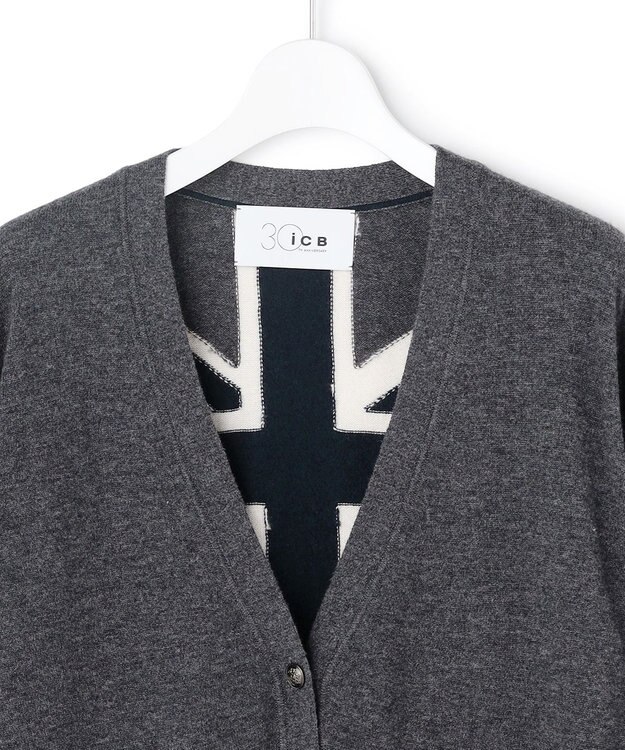 ICB 【30th ANNIVERSARY】 カシミヤブレンド ユニオンジャックカーディガン クラウディスカイ