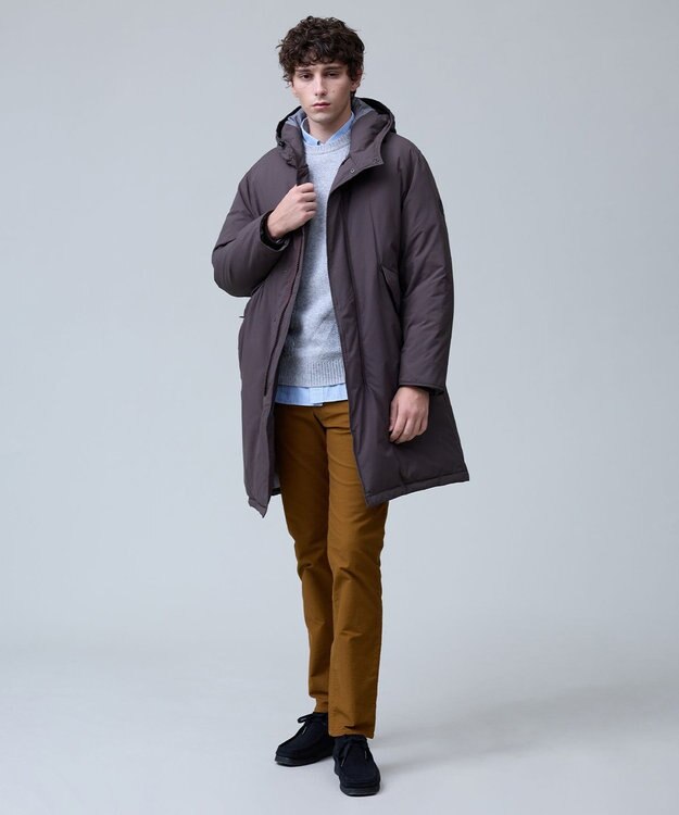 J.PRESS MEN 真冬の上質ドレスダウン【軽量 / 保温性 / 撥水性 / 透湿】ストレッチタフタ ADSモッズダウン コート カーキ系