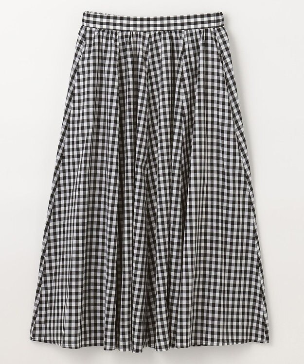 ANY L 【ウエストゴム/ポケット付】シャンブレーライク フレアスカート ギンガム