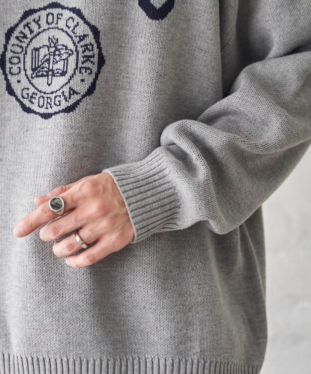 WEGO オーバーフィットジャガードプルオーバー 柄1