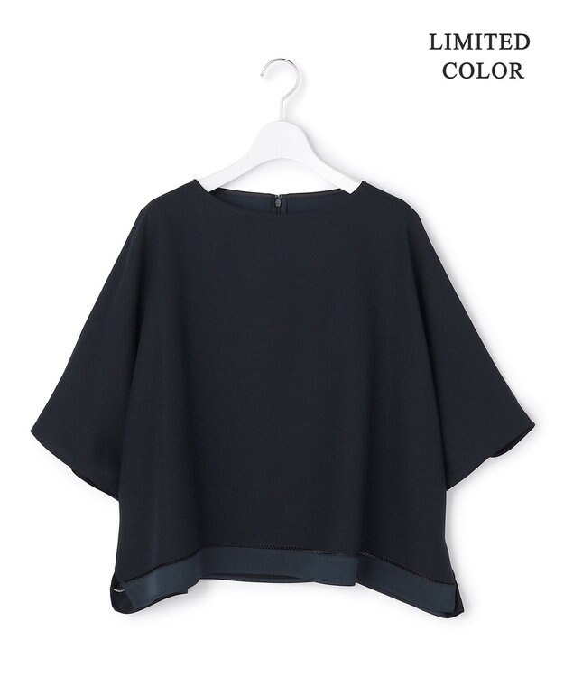 ICB L 【先行予約・WEB限定カラーあり】 FluidBackSatin クロップドブラウス ネイビー［WEB限定］