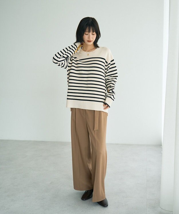 YECCA VECCA 釦デザイン配色ニット Border