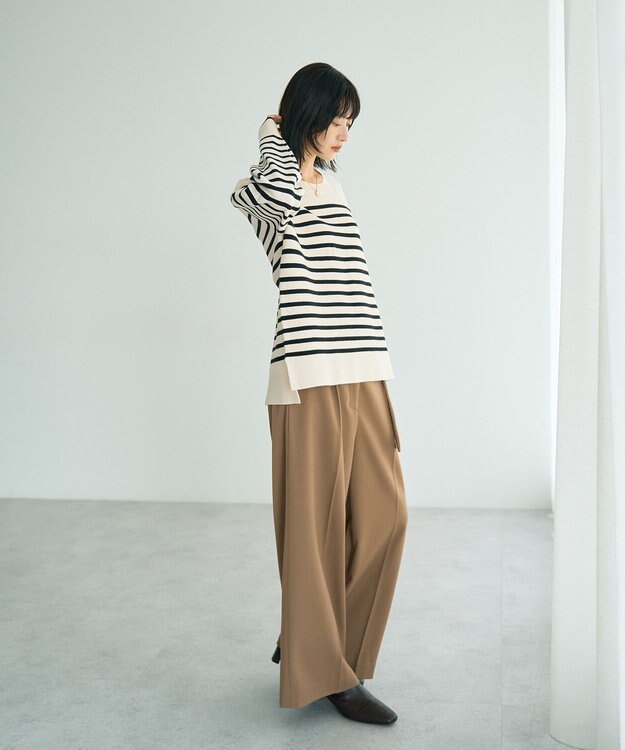 YECCA VECCA 釦デザイン配色ニット Border