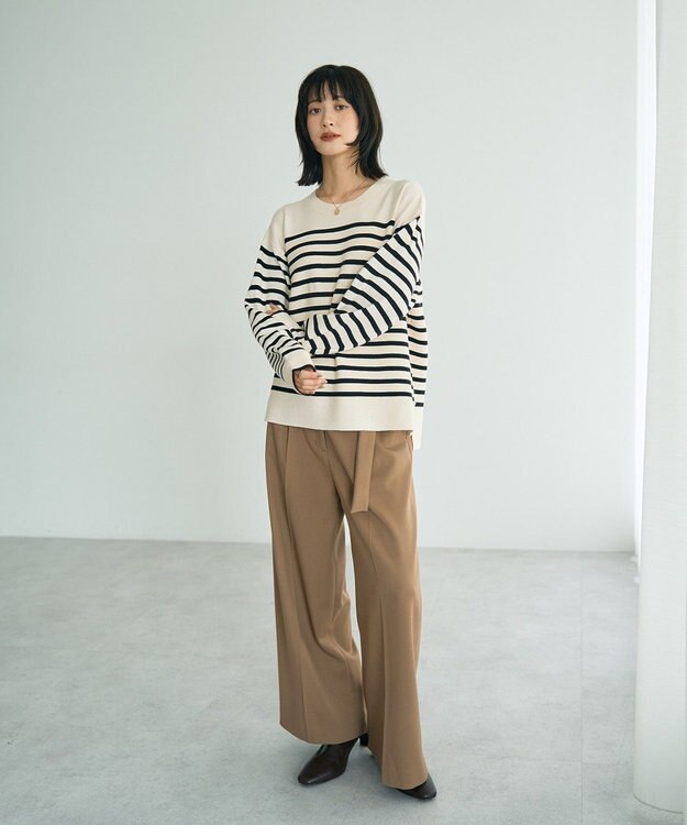 YECCA VECCA 釦デザイン配色ニット Border