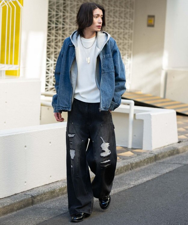 WEGO デニムシャツジャケット デニム中濃加工色