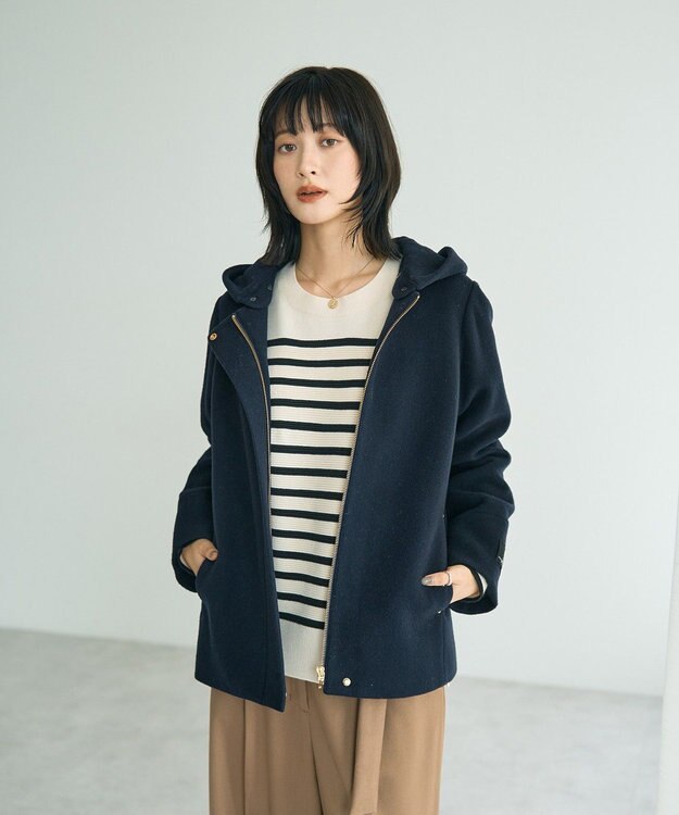 YECCA VECCA 釦デザイン配色ニット Border