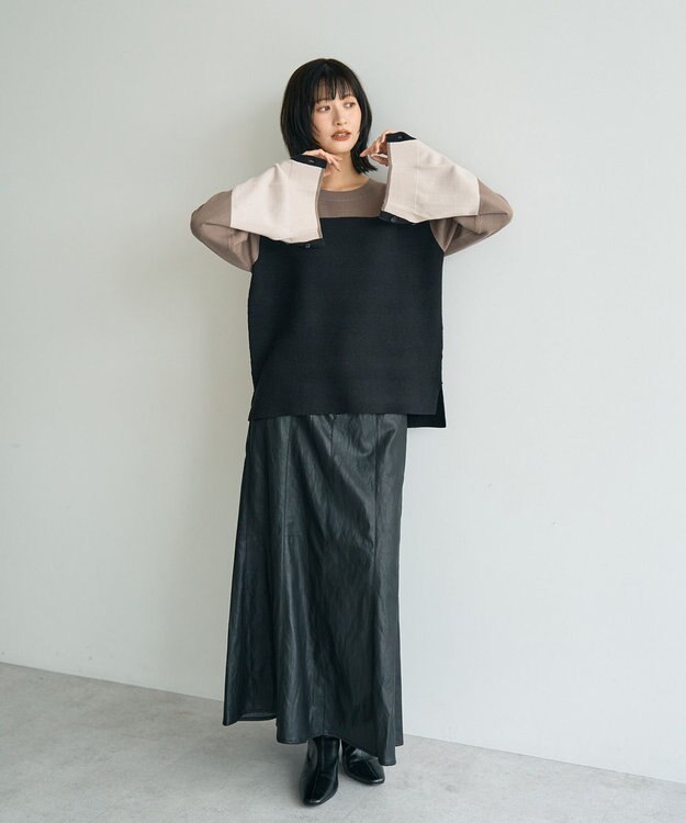 YECCA VECCA 釦デザイン配色ニット Border