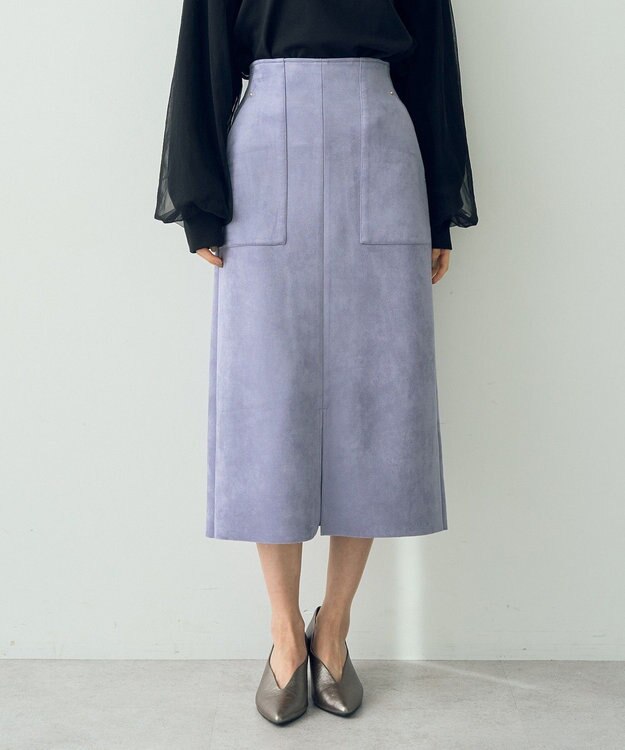 YECCA VECCA ハイウエストフェイクスエードスカート