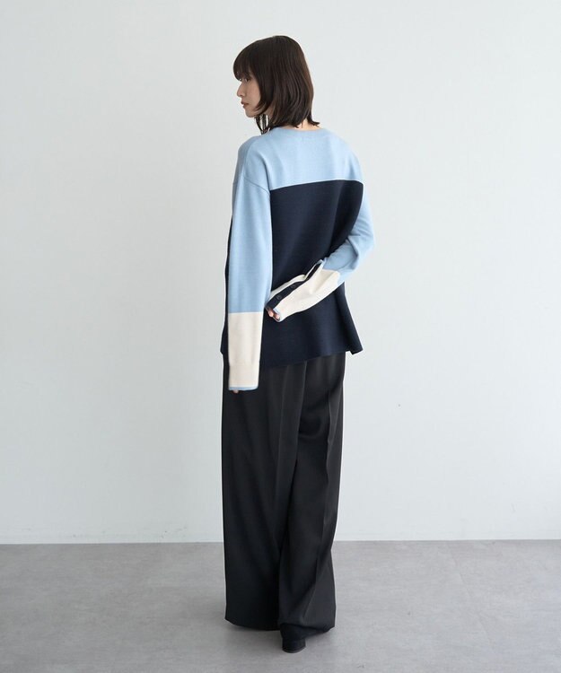 YECCA VECCA 釦デザイン配色ニット Border