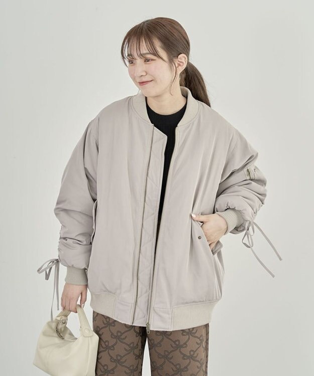 Green Parks ・ｓｗｉｎｇ　ｂｙ　中綿ボリュームスリーブＭＡ－１ Gray Beige