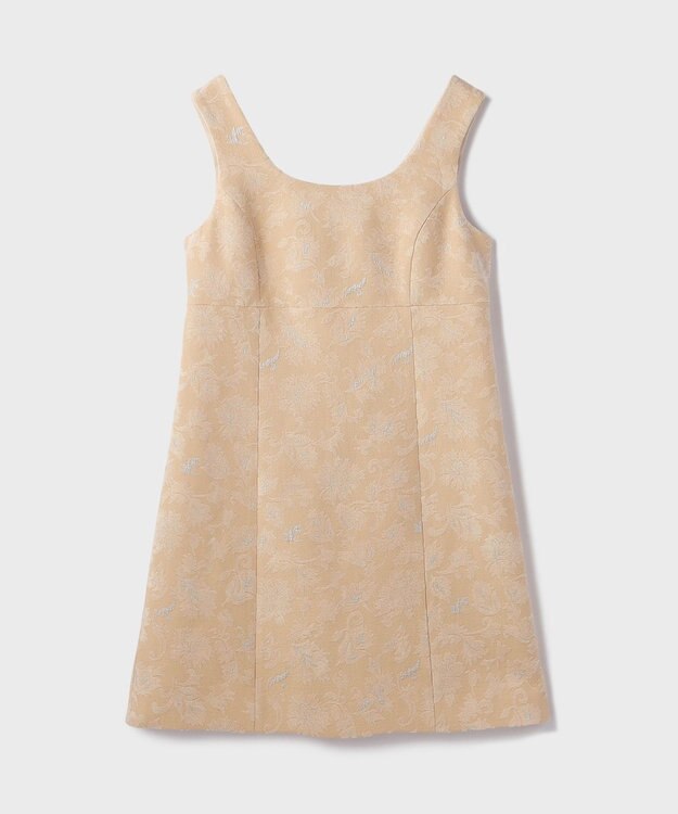 GRACE CONTINENTAL サラサジャガードミニワンピース ベージュ