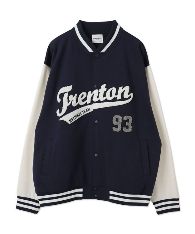 WEGO 【ユニセックス着用ITEM/MLサイズ展開】サガラワッペンスウェットスタジャン ネイビー