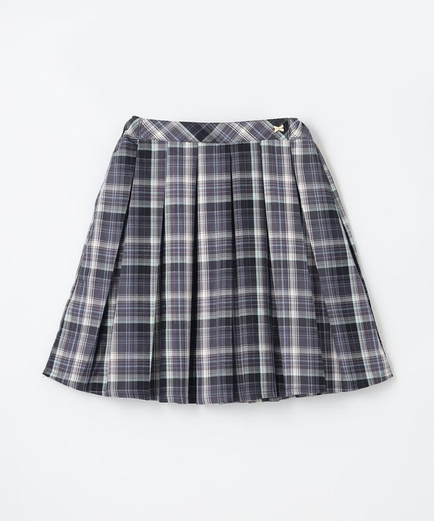 ANY KIDS チェック プリーツ スカパン ネイビー系