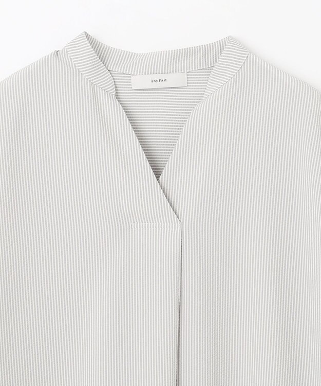 ANY 【洗濯機可】サッカーストライプワンピース グレーストライプ