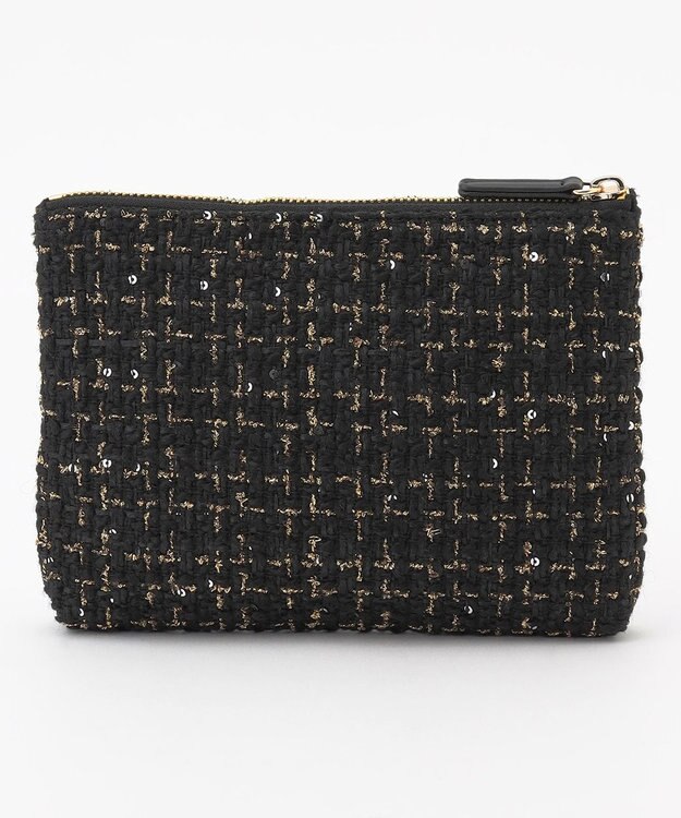 TOCCA 【ヨンア×大人百花×TOCCAコラボカラー有り】PRECIOUS WAVES BAG WITH POUCH ポーチ付きトートバッグ ブラックツイード