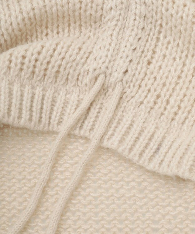 earth music&ecology フロントシャーリングニットプルオーバー アイボリー