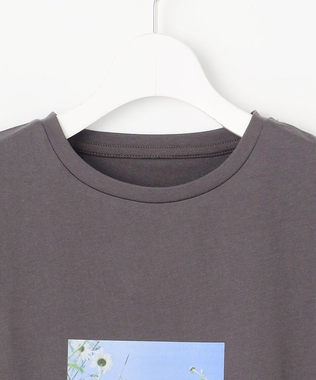 Feroux フラワーフォトプリント Tシャツ グレー系