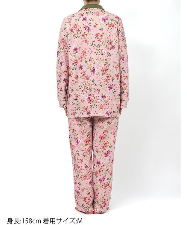 WACOAL ワコール_リラックス＆スリープ パジャマ キルトニット素材(本体) あったか 長袖 長ズボン レディース KDW405 /ワコール ピンク