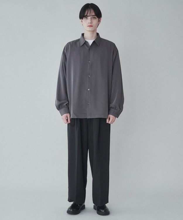 WEGO トロミBIGシャツ ダークグレー