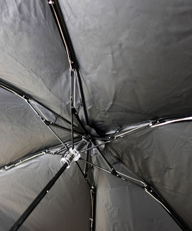 +RING レディース向け プラスリング 晴雨兼用折傘 PAPER-BLK T1404 sunshield 黒