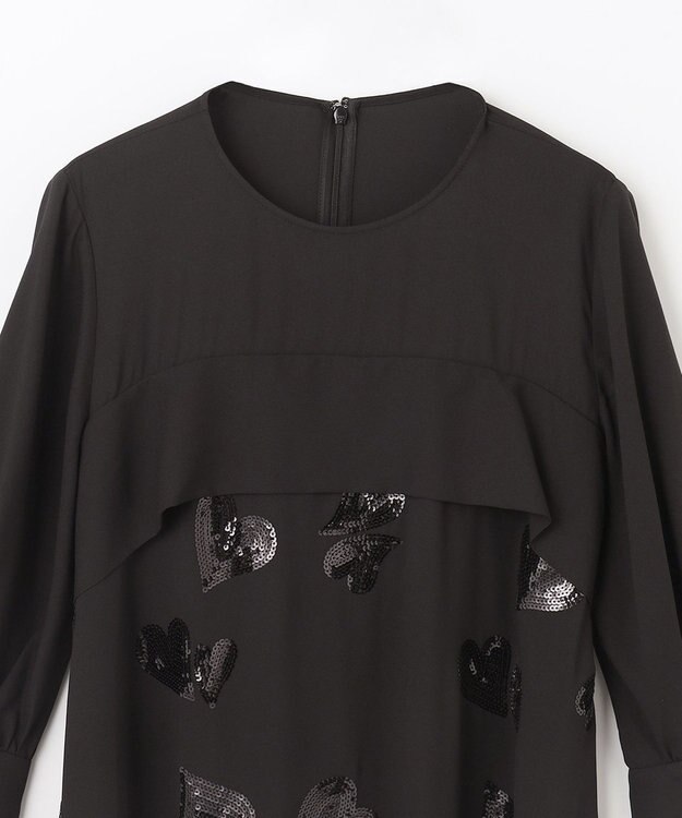 GRACE CONTINENTAL ハートスパンコールワンピース ブラック