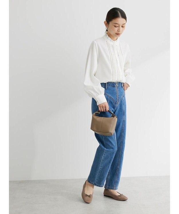 Green Parks ・ＥＬＥＮＣＡＲＥ　ＤＵＥ　ハシゴレースブラウス Off White