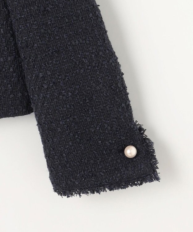 組曲 【KUMIKYOKU NAVY】ファンシーツイード 2WAYジャケット ネイビー系