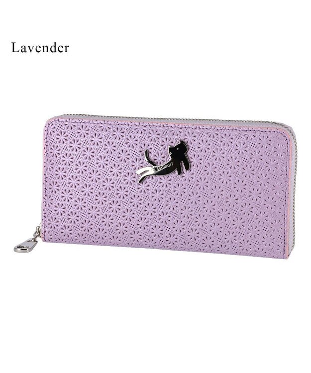 tsumori chisato CARRY キラネコフラワー ラウンドファスナー長財布 ラベンダー