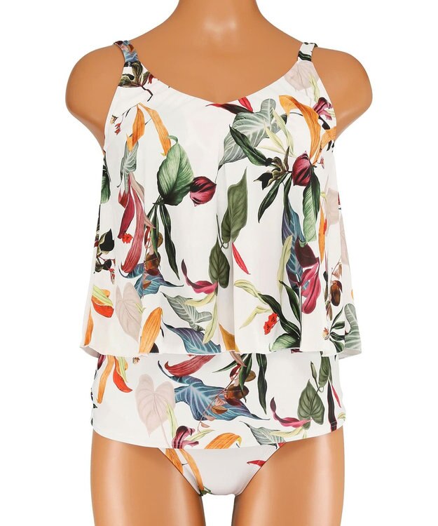 San-ai Resort（三愛水着楽園） ロングパンツセット　13L・15L　【Coral veil（コーラルヴェール）】 ホワイト