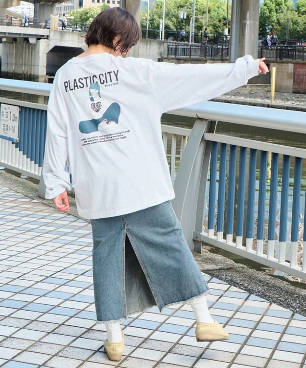 WEGO 【ユニセックス着用ITEM】ガールフレンドグラフィックBIGロンT（LS） ライトグレー