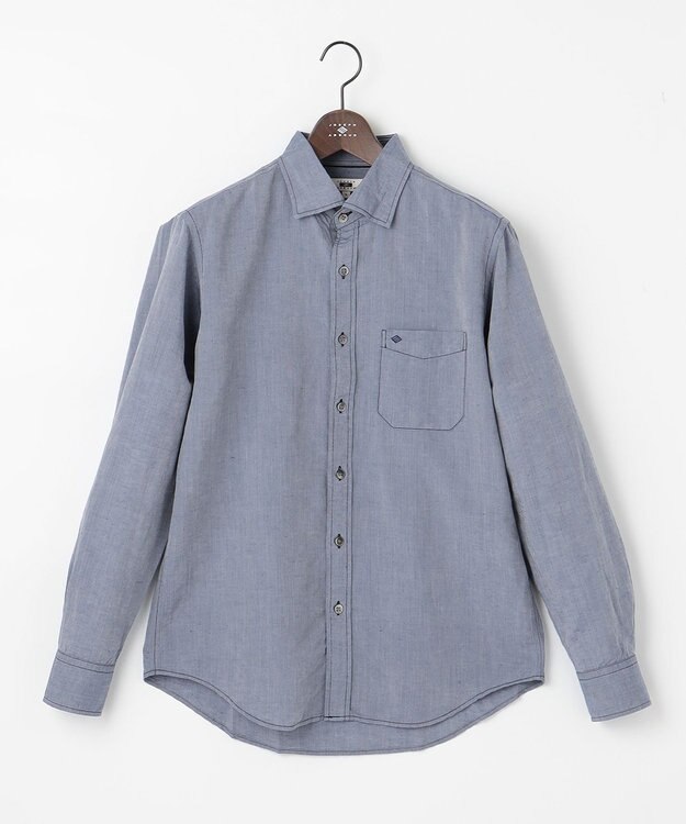 JOSEPH ABBOUD 【オーガニックコットン】リヨセルリネン シャツ サックスブルー系