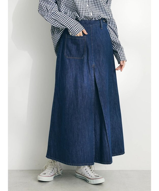 CRAFT STANDARD BOUTIQUE Ａライン４ＷＡＹデニムスカート Dark Indigo