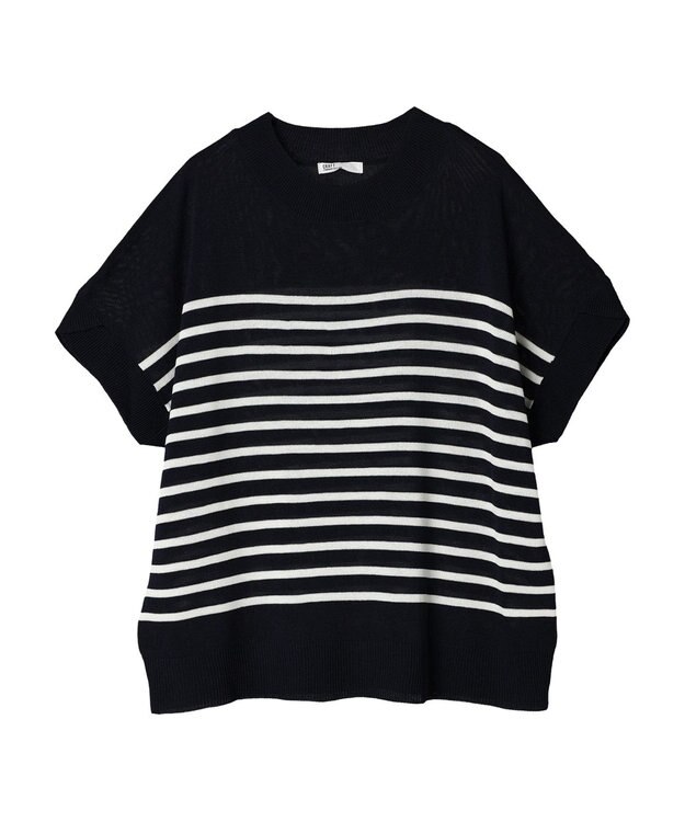 CRAFT STANDARD BOUTIQUE 【洗える】チューリップスリーブプルオーバー Border Navy