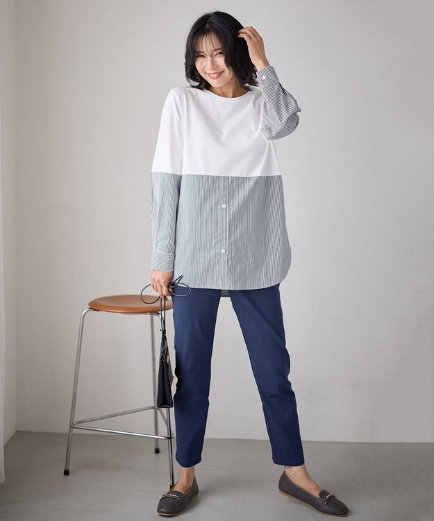 ANY L コンビネーションテールＴ オフ×ストライプ