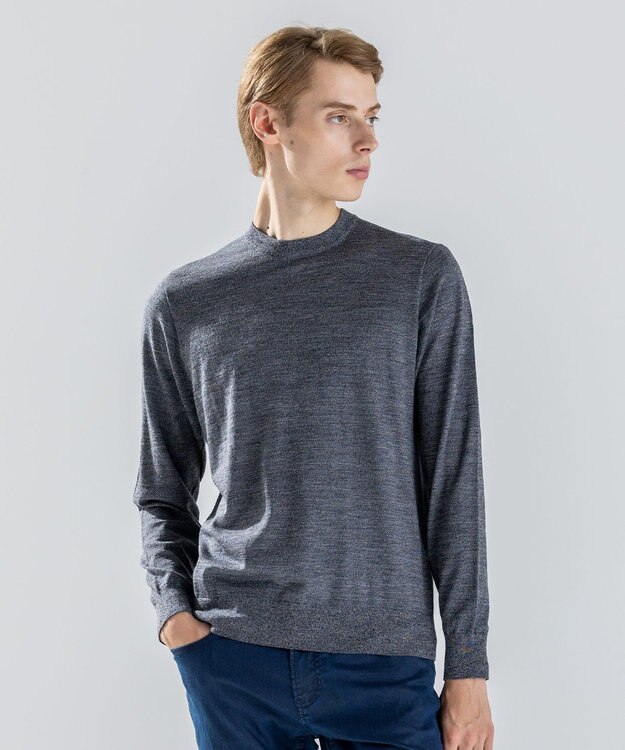 JOSEPH HOMME ウォッシャブルメリノ　クルーネックニット ライトグレー系