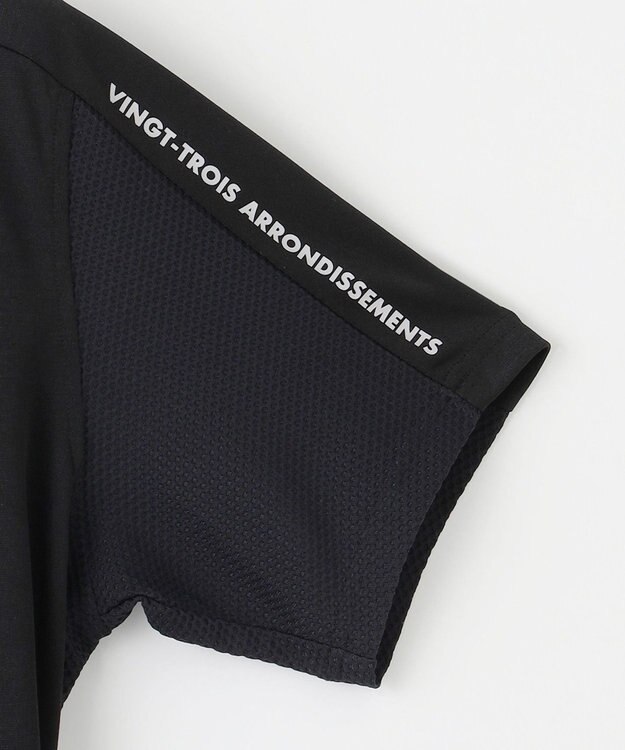 23区GOLF 【MEN】【キングサイズ/吸水速乾/UVカット】ポンチコンビポロシャツ ブラック系