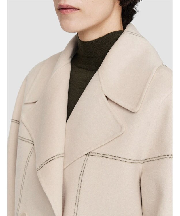 JOSEPH ダブルフェイスタータン　ショートコート Oat Combo