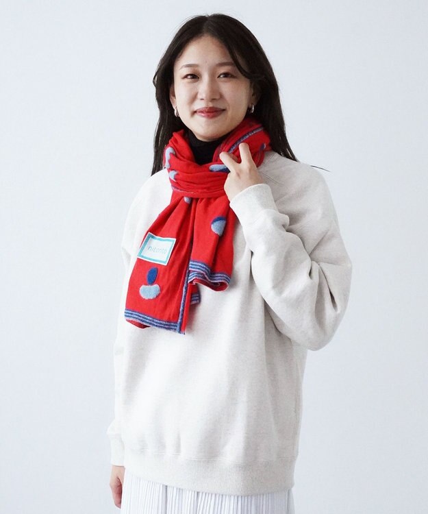 nitorito 【UNISEX】Sanpo オリジナル柄 ストール red