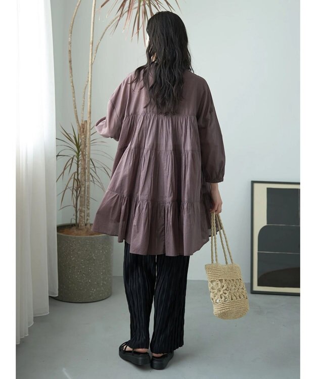 earth music&ecology リラックスセルフカットパンツ Black