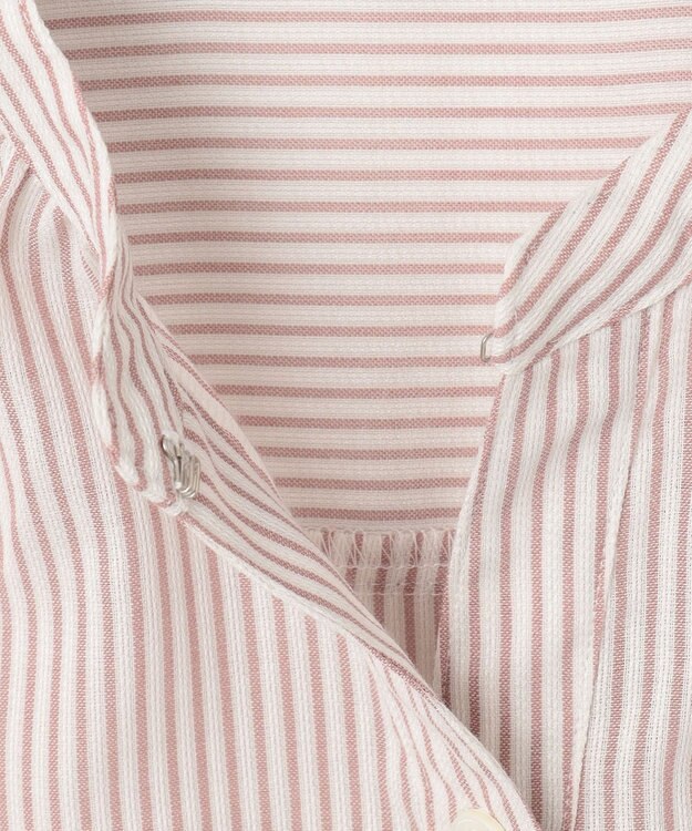 J.PRESS LADIES 【洗える】ドビー強撚ストライプ コクーンシルエット ブラウス ピンク系1