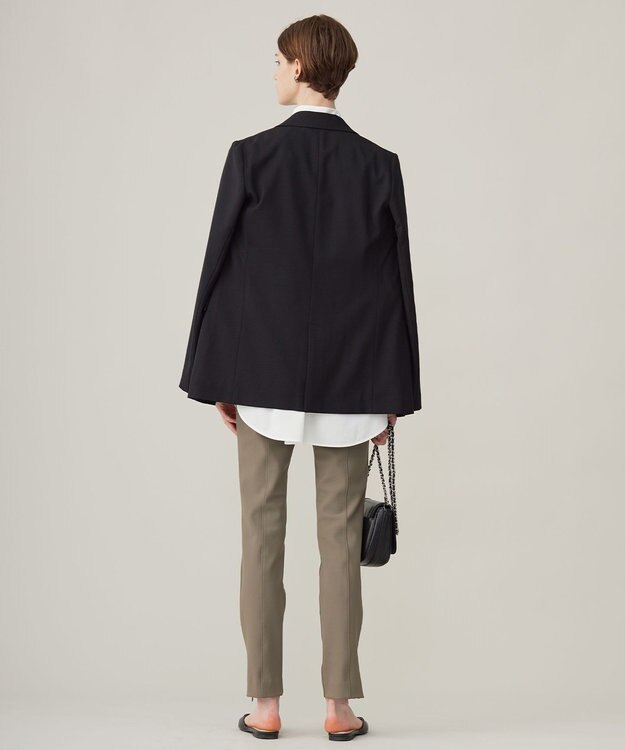 ICB L ウール2WAYストレッチ ダブルブレストジャケット ブラック系