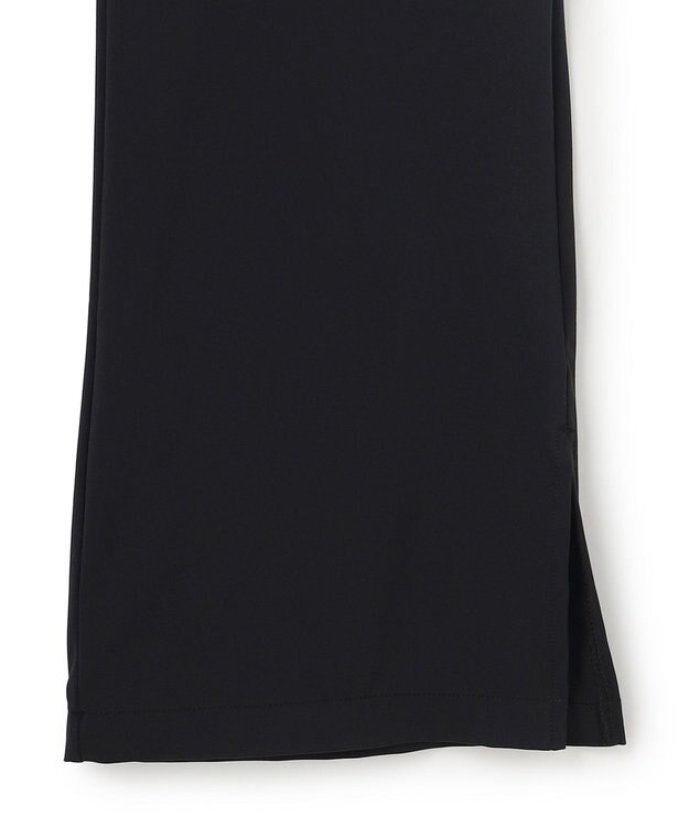 UNFILO L 【ウエストゴム】ドライトリコット セミフレアパンツ ブラック