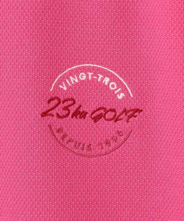 23区GOLF 【WOMEN】【UVケア・吸水速乾】ハニカムカノコ 半袖ポロシャツ ピンク系
