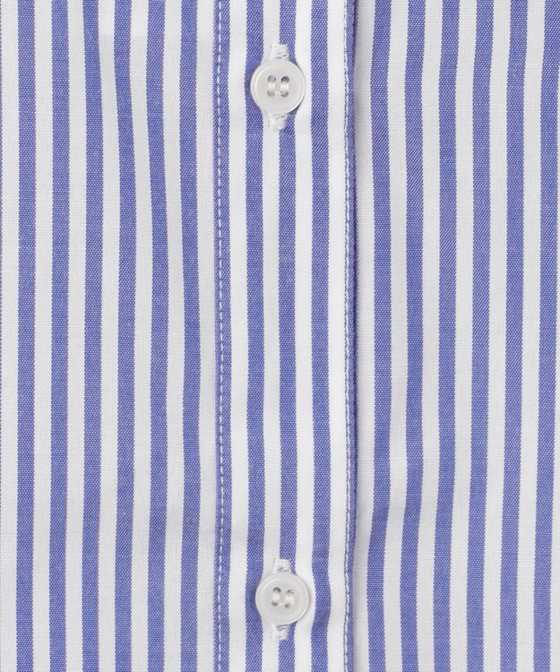 WEGO 【冷房対策】刺繍ストライプBIGシャツ ブルー