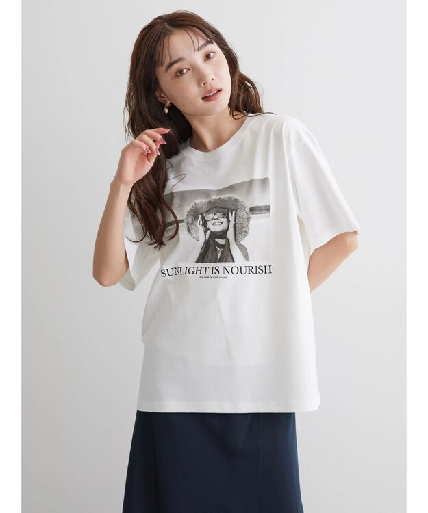 AMERICAN HOLIC フォトプリント半袖カットプルオーバー B