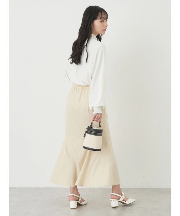 earth music&ecology ピンストライプマーメイドスカート Beige