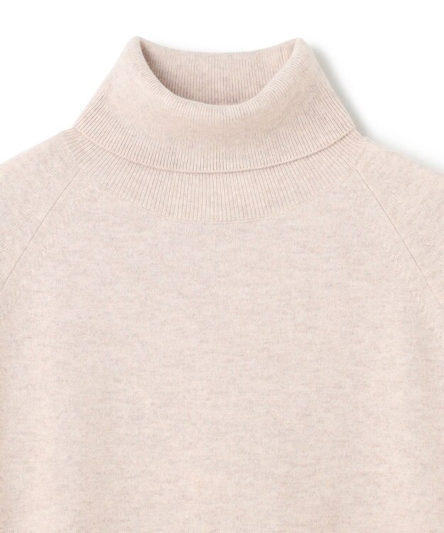 BEIGE， 【WEB限定・洗える】DEMING / バイカラーウールタートルネックニット Taupe × Nude