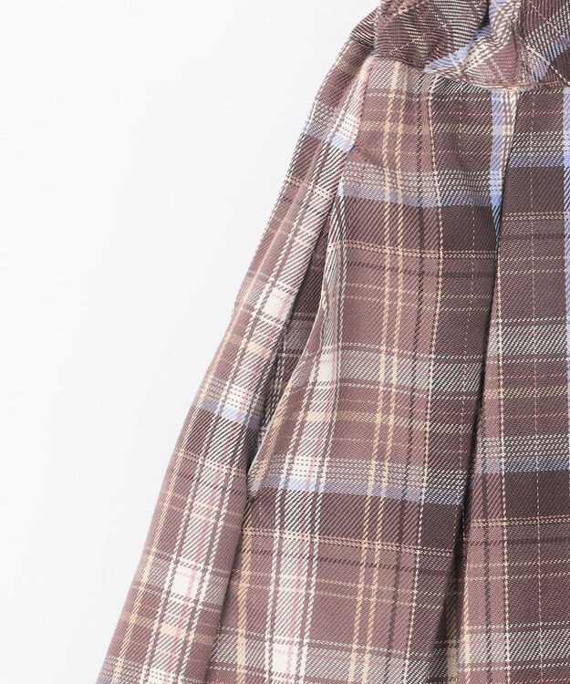 ANY KIDS チェック プリーツ スカパン ブラウン系