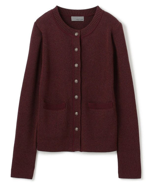 uncrave 【モデル村岡美里さん × uncrave STANDARD】ニットジャケット ボルドー