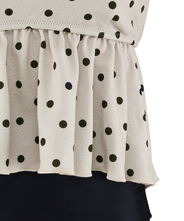 San-ai Resort（三愛水着楽園） パフスリーブノンワイヤービキニ　9M　【San-ai Resort（サンアイリゾート）】 ベージュ×ブラック